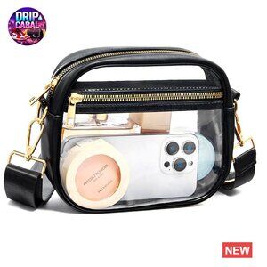 Clear Crossbody Bag Stadium Approved PVC Leather Lining